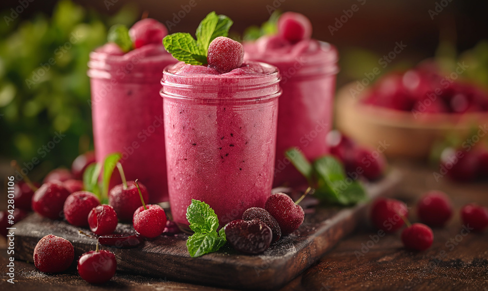 Berry Raspberry Smoothie.Drinking yogurt and fresh berries. Yogurt with wild organic berries on a wooden table. Farm healthy homemade yogurt. Diet food. Healthy breakfast. Place for text. Berry Raspberry Smoothie.Drinking yogurt and fresh berries. Yogurt with wild organic berries on a wooden table. Farm healthy homemade yogurt. Diet food. Healthy breakfast. Place for text.