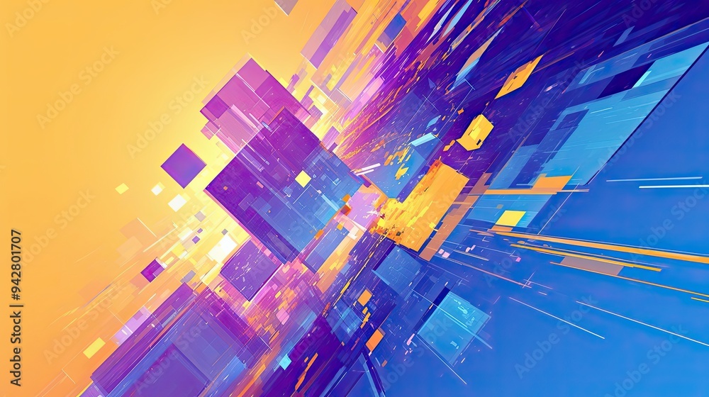 Abstract digital art with overlapping geometric shapes and vibrant colors Abstract digital art with overlapping geometric shapes and vibrant colors