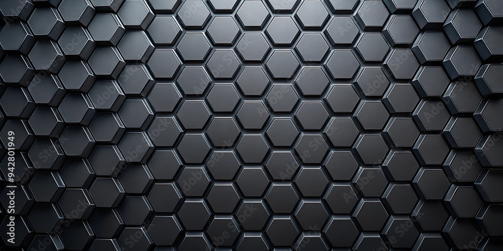 Abstract black hexagon pattern with rendering creating a geometric honeycomb abstract background Abstract black hexagon pattern with rendering creating a geometric honeycomb abstract background