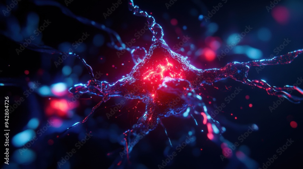 Metastasis is visualized as a complex network, intricately disrupted by innovative cancer therapies in a futuristic lab setting. Metastasis is visualized as a complex network, intricately disrupted by innovative cancer therapies in a futuristic lab setting.