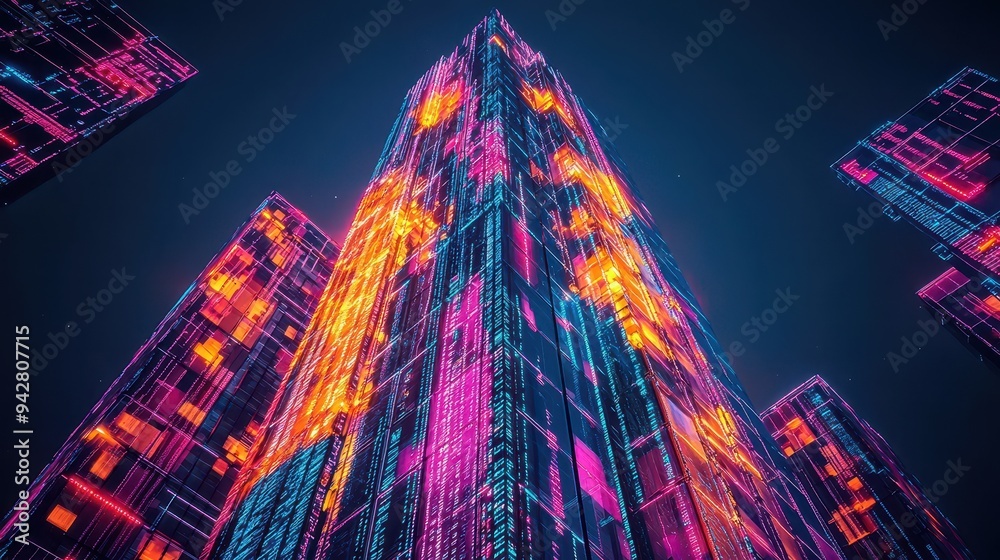 Futuristic Cityscape with Vibrant Neon Lights Futuristic Cityscape with Vibrant Neon Lights