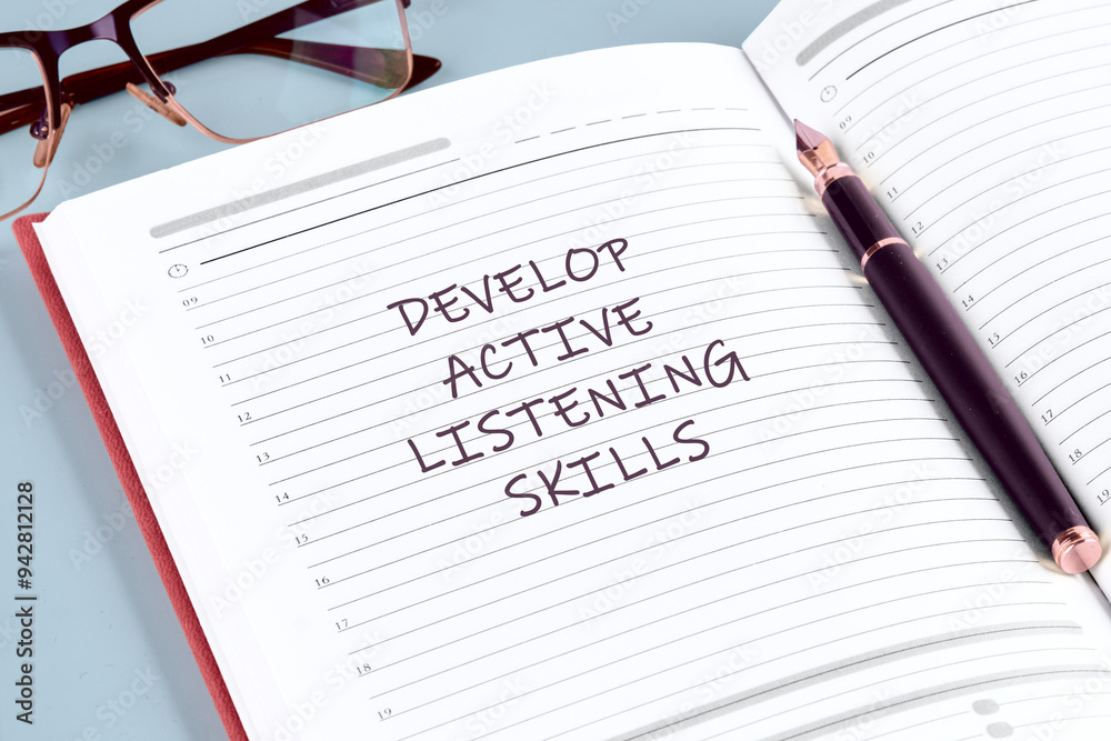 Business and Develop active listening skills concept. DEVELOP ACTIVE ...