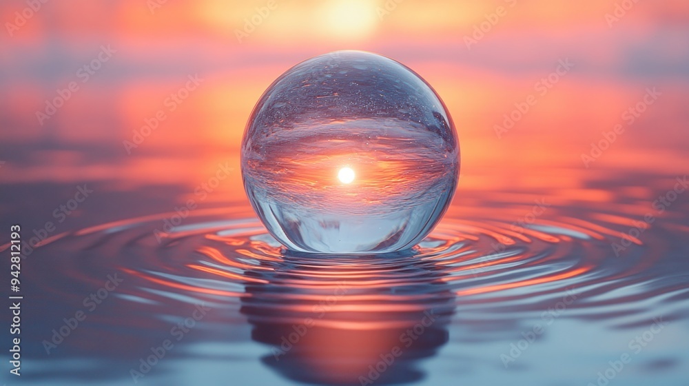Glass Sphere Reflection Sunset Glass Sphere Reflection Sunset