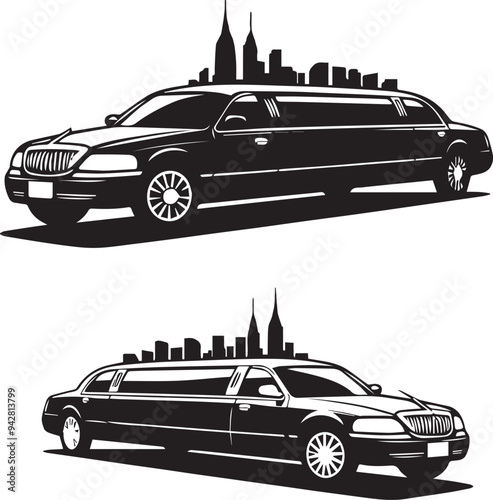  silhouette of Limousine -limousine collection - limousine brand vector  