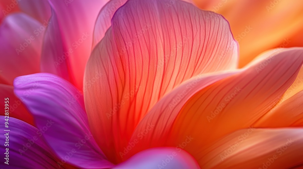 Close-up of Delicate Flower Petals with Vibrant Color Gradient Close-up of Delicate Flower Petals with Vibrant Color Gradient