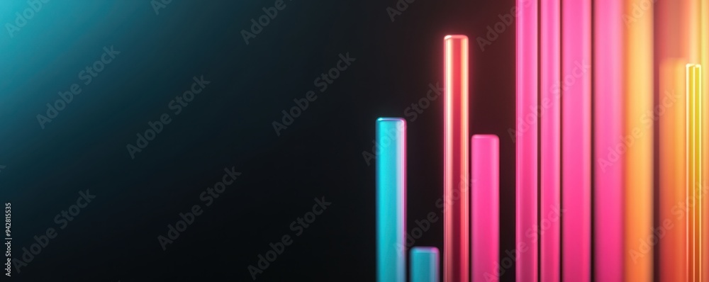 Vibrant energy bars in neon colors rise against a dark backdrop, symbolizing growth and dynamic progress in technology and creativity. Vibrant energy bars in neon colors rise against a dark backdrop, symbolizing growth and dynamic progress in technology and creativity.