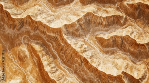 Aerial View of Eroded Sand Dunes in a Desert Landscape