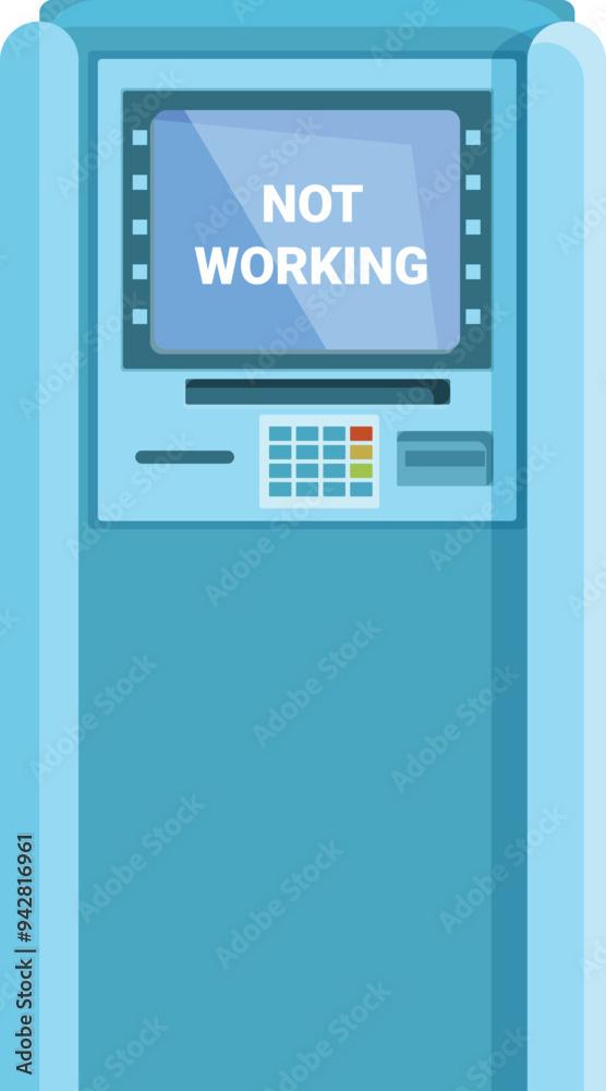 Blue atm machine not working with error message on screen Blue atm machine not working with error message on screen