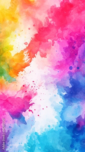 Vibrant Rainbow Splash: AI-Generated Watercolor Explosion of Creativity. Abstract Artistic Design for Marketing Campaigns, Website Templates, and Inspirational Decor. Minimalist Composition with Elega