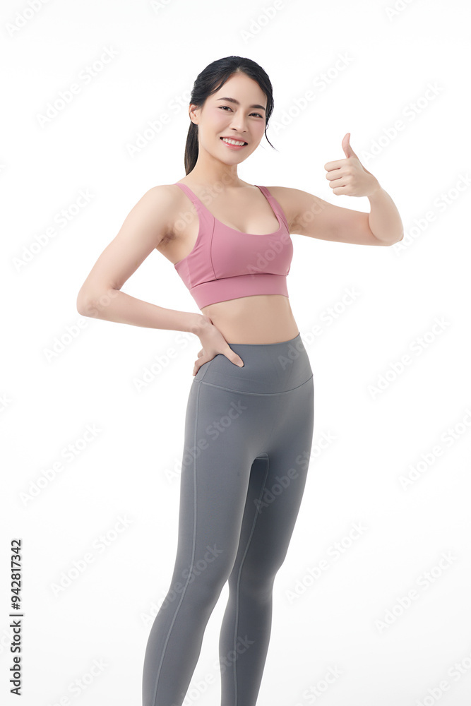 Beautiful young asian sport woman with sportswear ready for exercise on white background, Advertising sportswear and yoga wear, Healthy lifestyle, sport. Beautiful young asian sport woman with sportswear ready for exercise on white background, Advertising sportswear and yoga wear, Healthy lifestyle, sport.