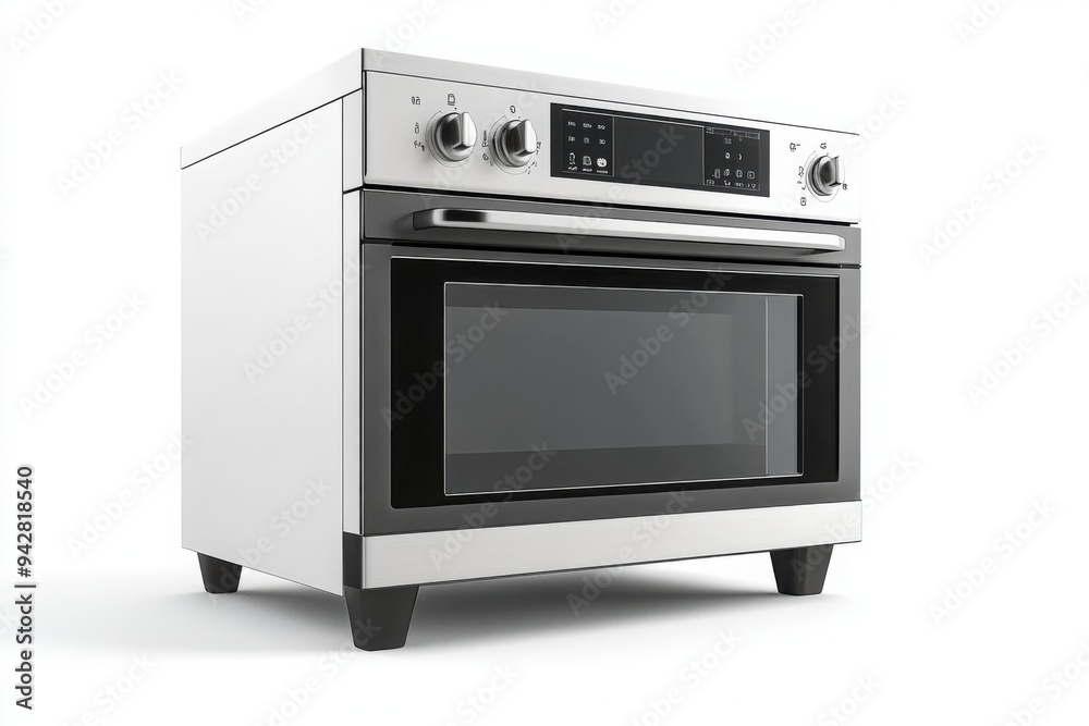 Sleek stainless steel oven with digital controls Sleek stainless steel oven with digital controls