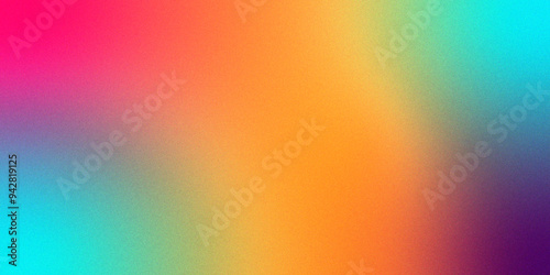 Abstract blurred gradient background in bright colors. flat background gradient orange, pink blue, backdrop or background. abstract glowing grainy gradient noise texture poster header banner design 