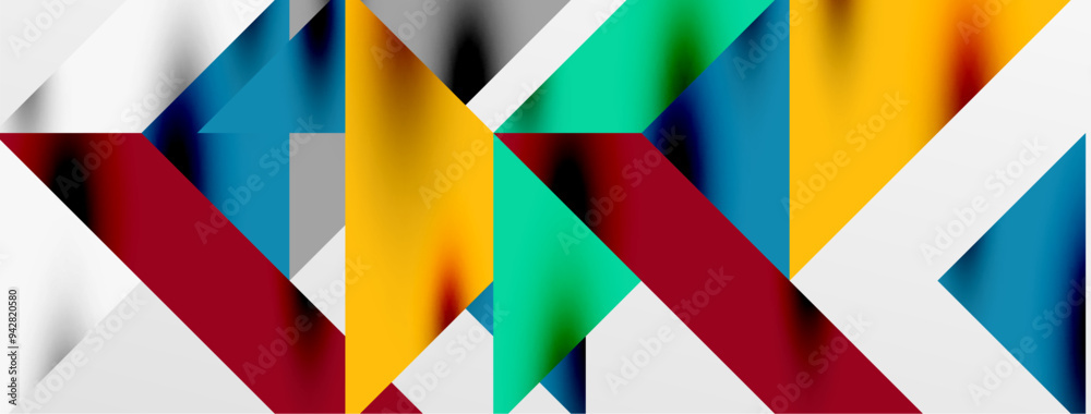 Tech minimal overlapping triangle shapes elements geometric graphic pattern