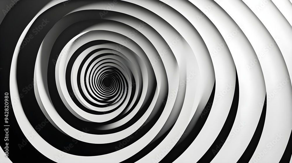 Abstract Black and White Spiral Design Abstract Black and White Spiral Design