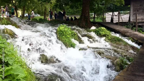 Traditional wooden mills Mlincici near Jajce on Plivsko Lake, Bosnia and Herzegovina photo