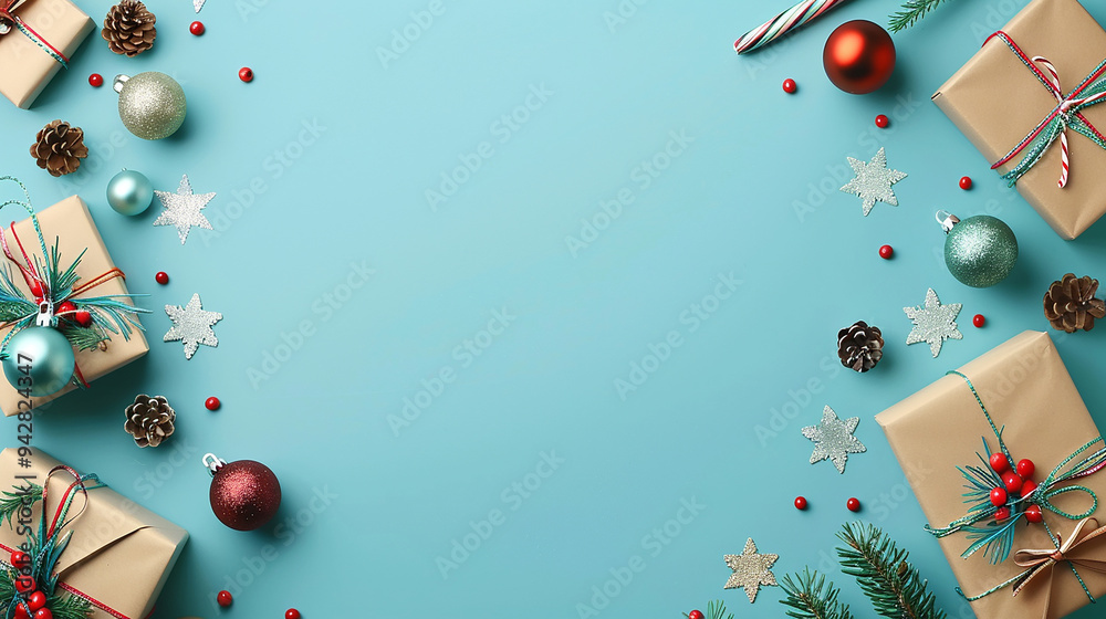 Fototapeta premium christmas and new year holiday background with space for text