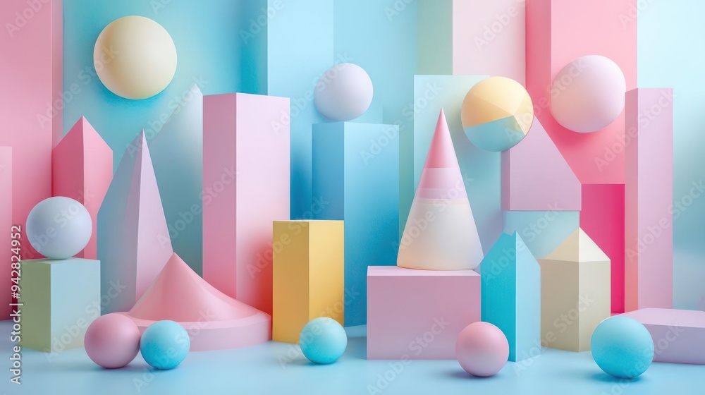 A colorful, abstract city scene composed of geometric shapes and bubbles. A colorful, abstract city scene composed of geometric shapes and bubbles.