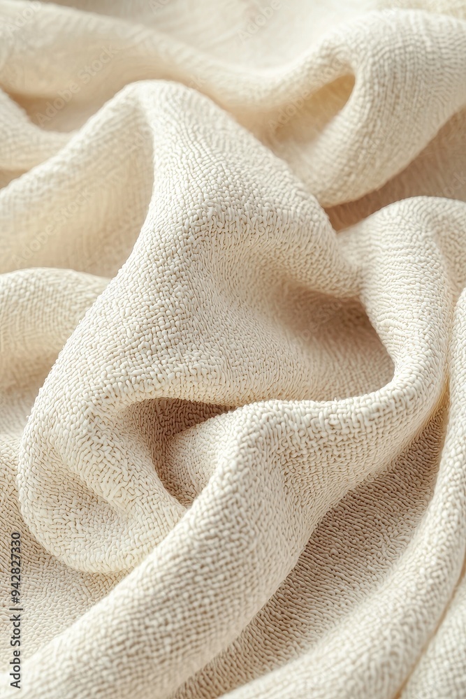Soft and Cozy Cream Colored Textured Fabric Soft and Cozy Cream Colored Textured Fabric
