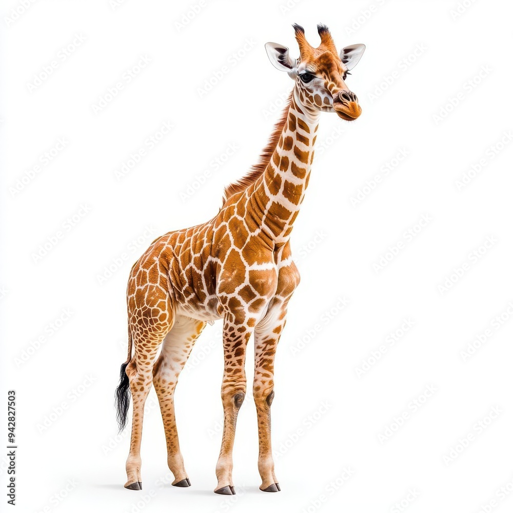 Obraz premium Giraffe isolated on white background