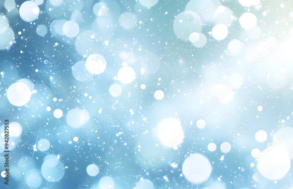 Obraz premium Colorful Bokeh Lights on Blue Background. Vector Illustration Of Wallpaper Backdrop
