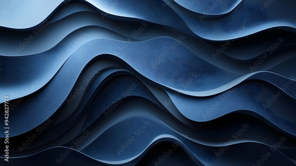 Abstract Blue Waves, 3D Rendered Background Abstract Blue Waves, 3D Rendered Background