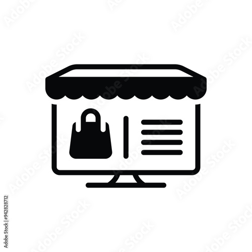 Black solid icon for e commerce website
