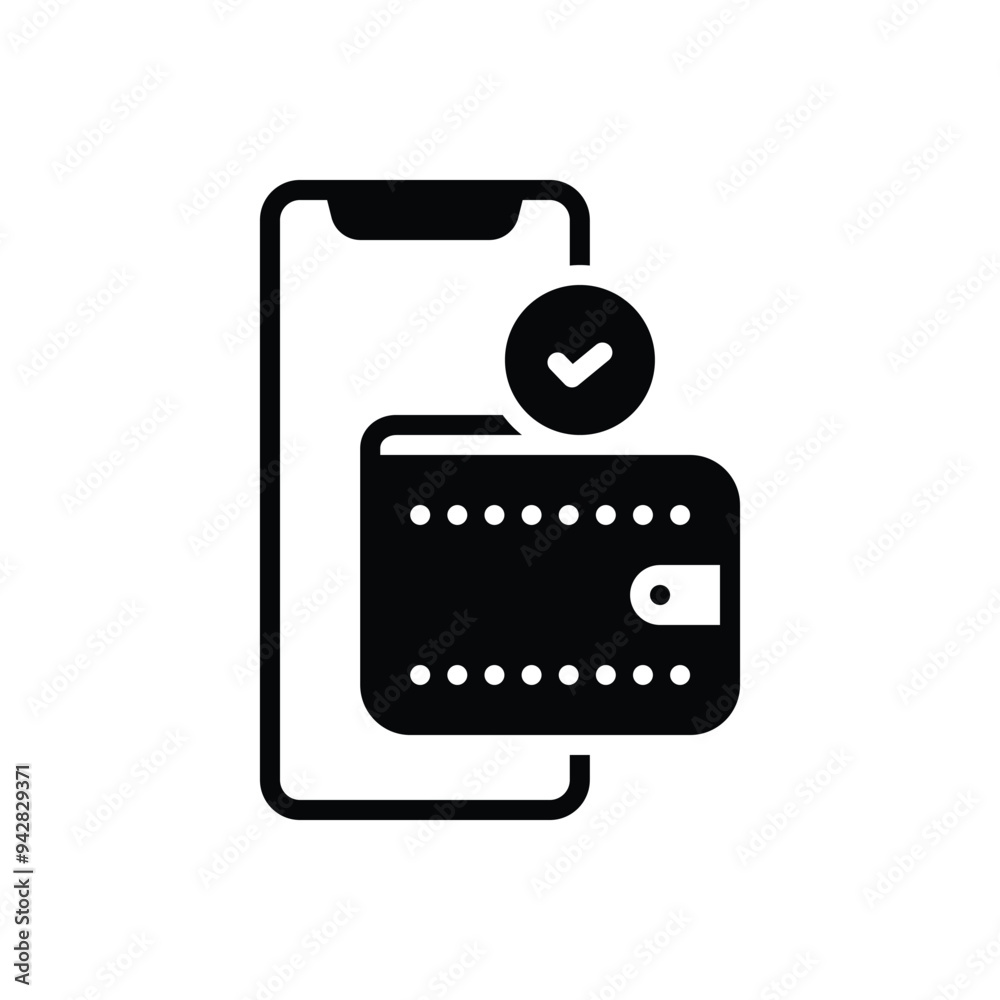 Black solid icon for payment