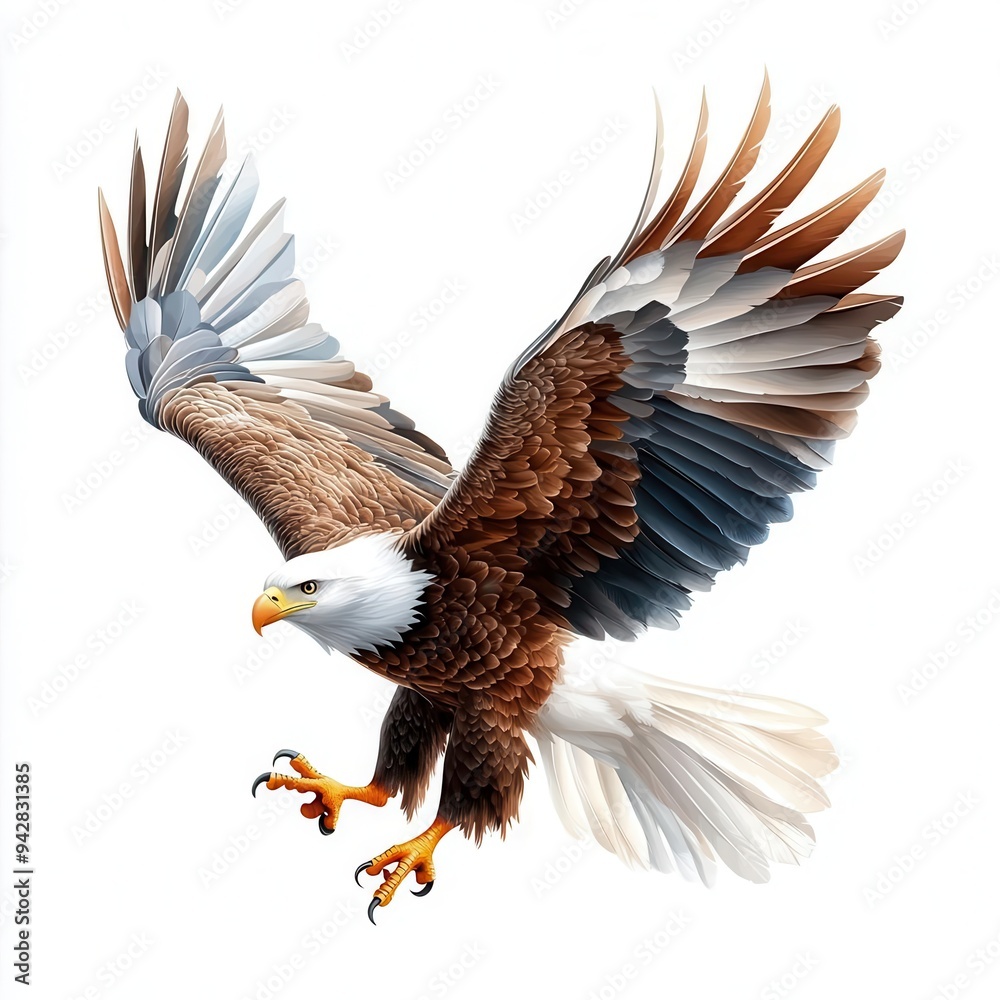 Fototapeta premium Illustration of an eagle isolated on white background