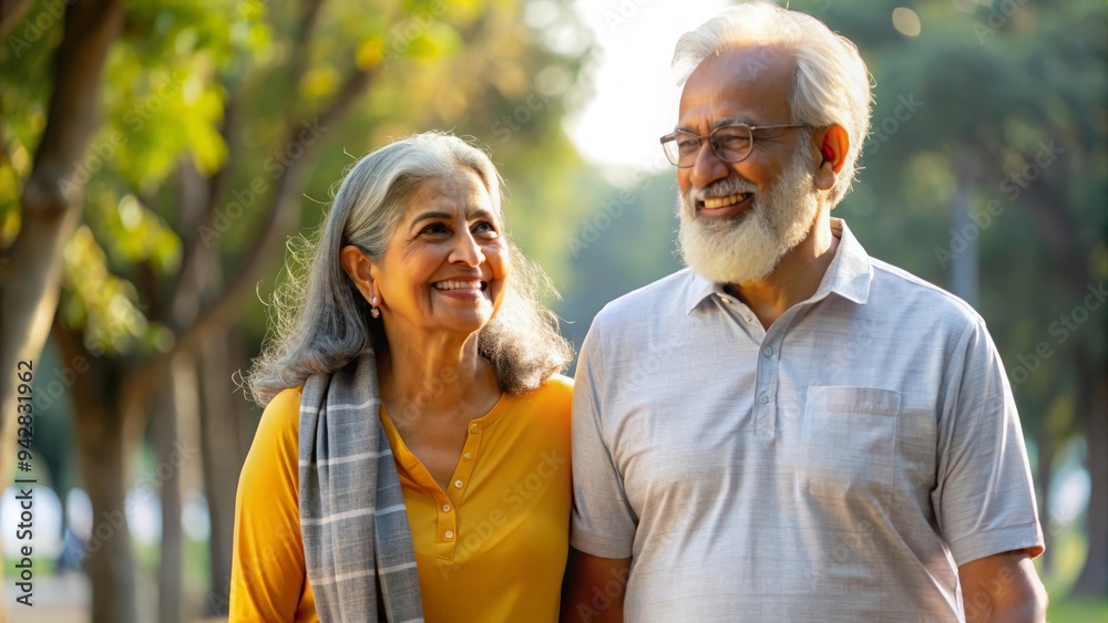 Happy Indian Seniors Taking a Park Stroll
Happy Indian Seniors Taking a Park Stroll
