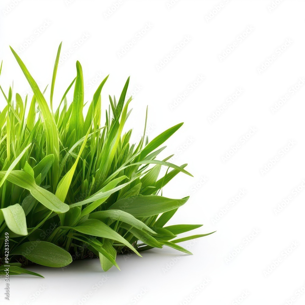 Fototapeta premium Lawn green grass isolated on white background