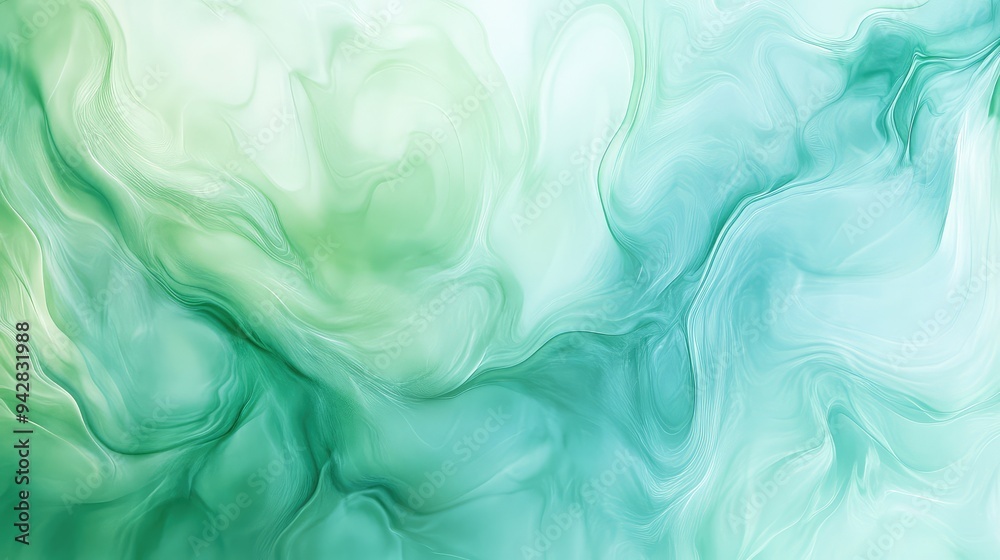 Serene abstract backdrop featuring a blend of bright green and soft aquamarine shades. Serene abstract backdrop featuring a blend of bright green and soft aquamarine shades.