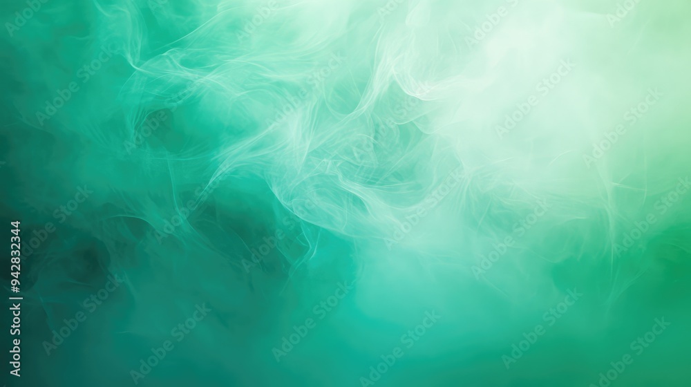 Obraz premium Smooth abstract background incorporating rich green and soothing aquamarine in a gradient effect.