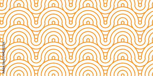 Overlapping creative diamond circle abstract orange and yellow pattern background with waves texture. geometric digital fabric pattern circles floral and spiral round lapping blue retro background.