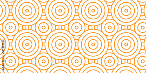 Abstract traditional geometric overlapping creative wave circle minimal lapping textile round vector texture. orange an brown fabric lapping element repeat swirl geometrical background.