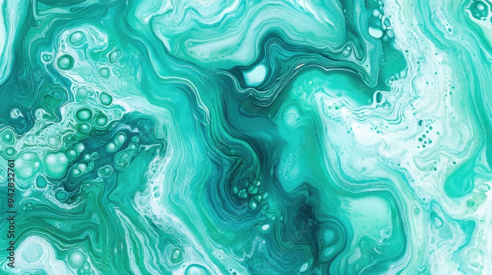 Vibrant abstract pattern showcasing lively green and refreshing aquamarine textures. Vibrant abstract pattern showcasing lively green and refreshing aquamarine textures.
