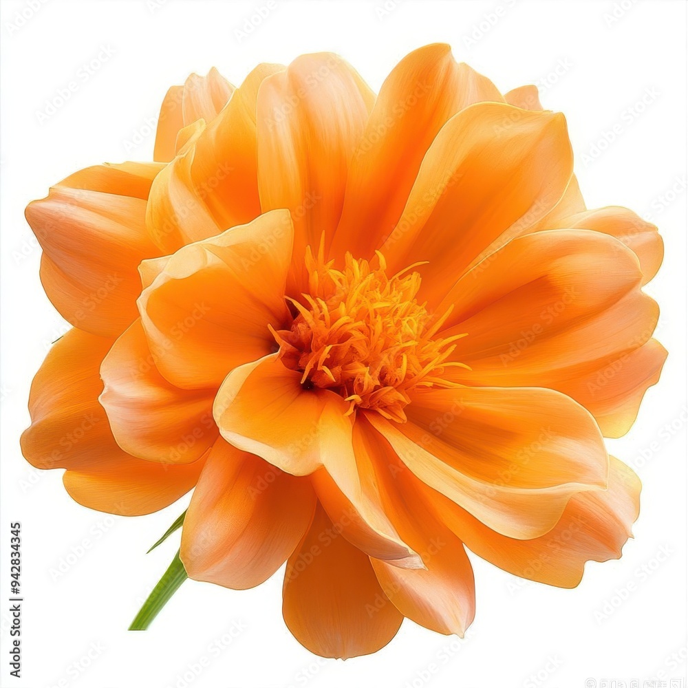 Orange marigold flower, isolated on a white background Orange marigold flower, isolated on a white background