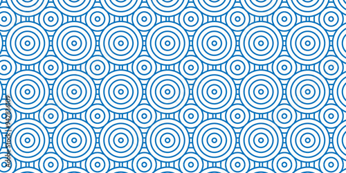 Overlapping creative diamond circle abstract blue pattern background with waves texture. geometric digital fabric pattern circles floral and spiral round lapping blue retro background.