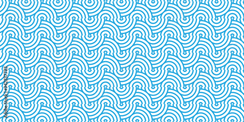 Overlapping creative diamond circle abstract blue pattern background with waves texture. geometric digital fabric pattern circles floral and spiral round lapping blue retro background.