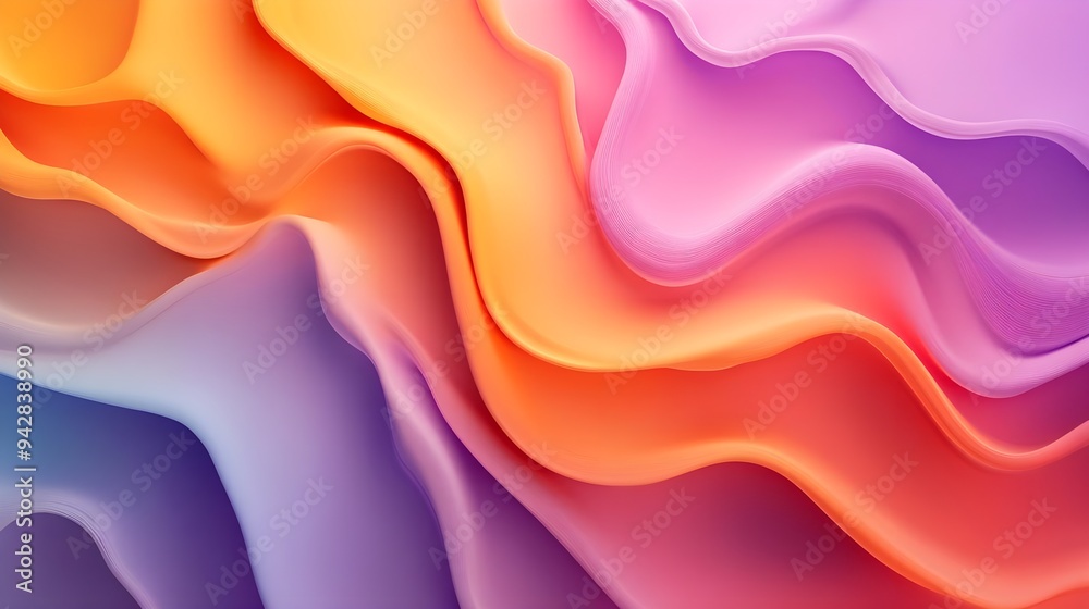 Abstract Gradient Waves - Orange, Pink, Blue Background Abstract Gradient Waves - Orange, Pink, Blue Background