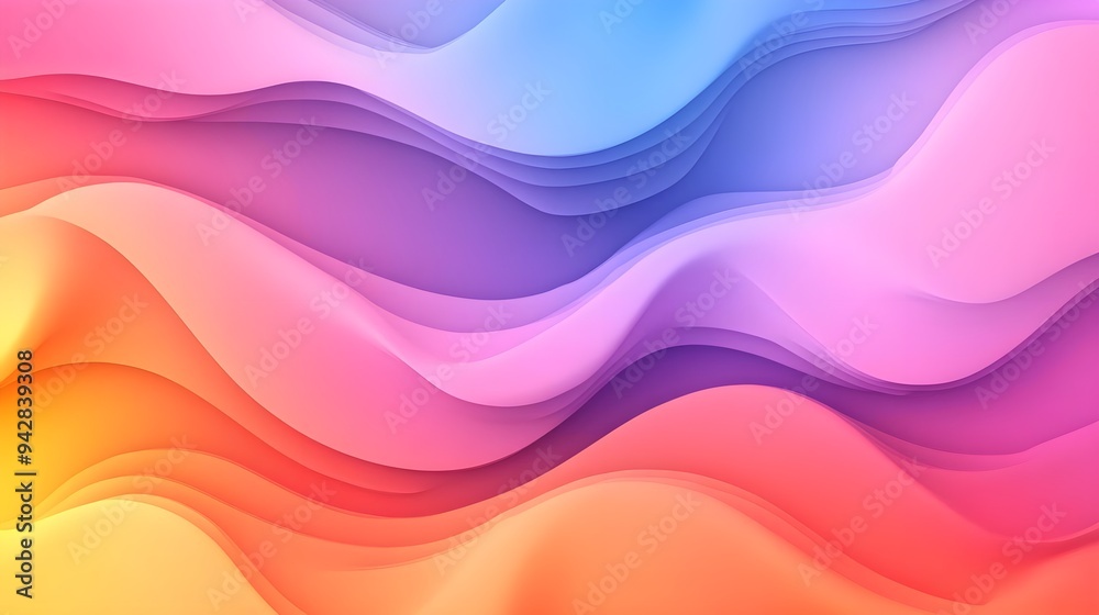 Abstract Gradient Waves Background, Colorful Abstract Design Abstract Gradient Waves Background, Colorful Abstract Design