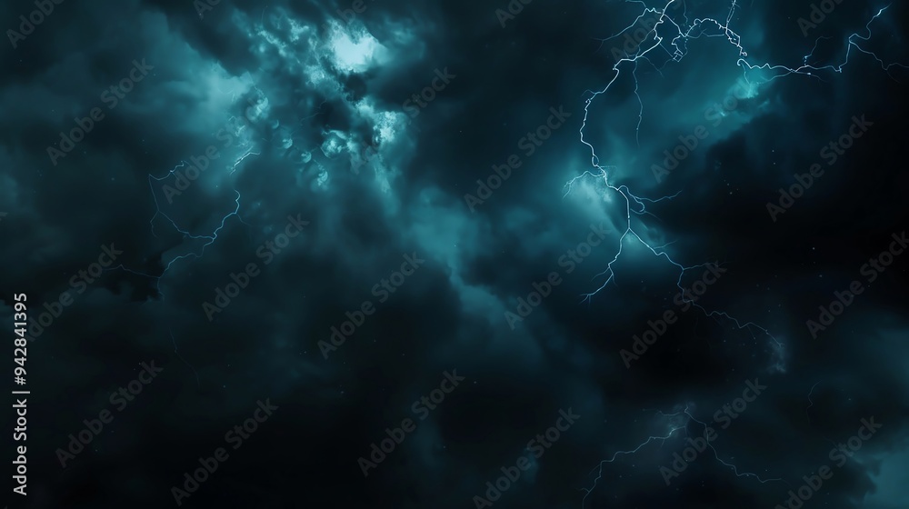 Thunderstorm sky with lightning illuminating the night, creating a dramatic and eerie scene perfect for Halloween text thunderstorm sky, lightning, eerie night Thunderstorm sky with lightning illuminating the night, creating a dramatic and eerie scene perfect for Halloween text thunderstorm sky, lightning, eerie night