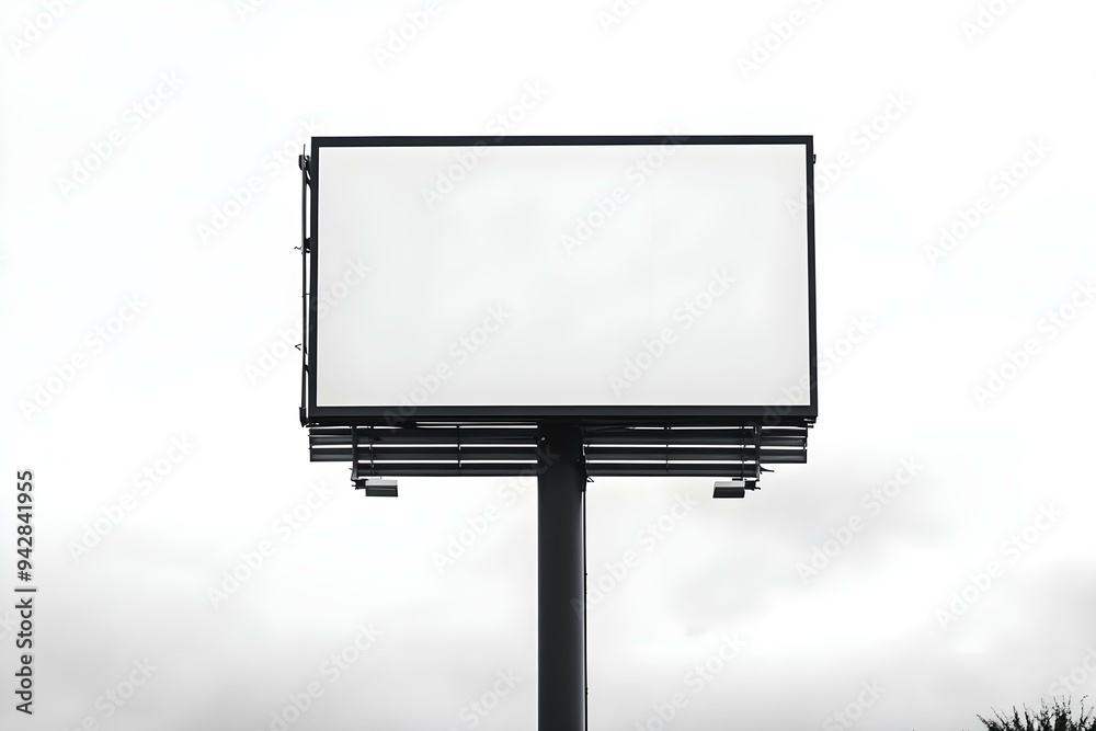 Blank Billboard Against a White Sky Blank Billboard Against a White Sky