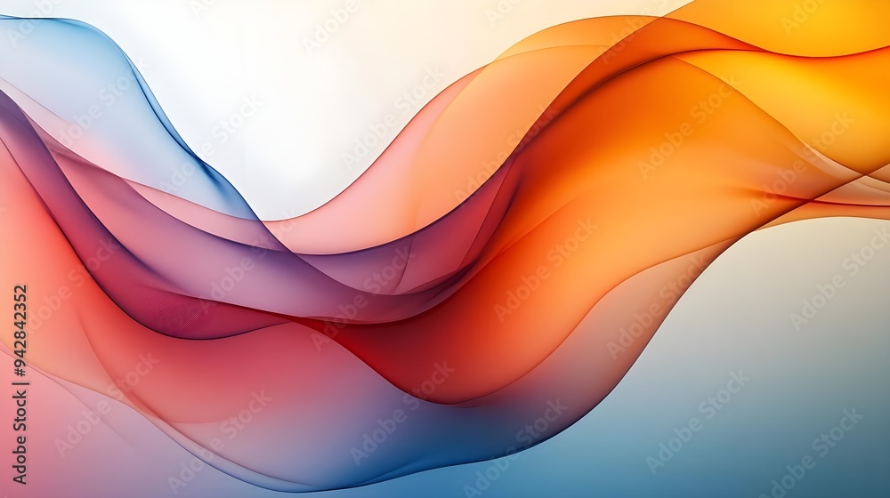 Obraz premium Abstract Orange Blue Red Wave Background Design