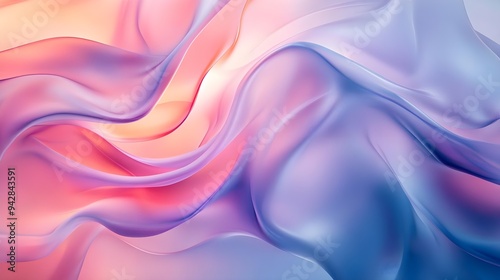 Abstract Pastel Wave Background, Pink, Blue, Purple, Swirls