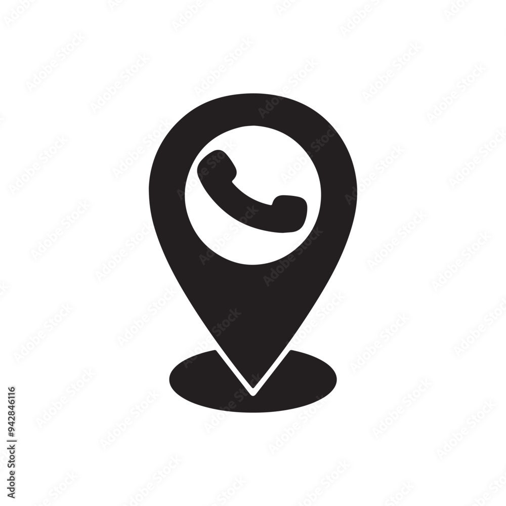 GPS location icon Map pointer with
telephone symbol Vector illustration GPS location icon Map pointer with
telephone symbol Vector illustration