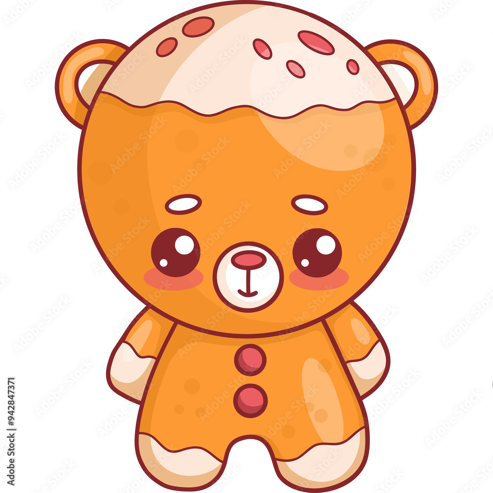 Cute Christmas gingerbread bear Cute Christmas gingerbread bear