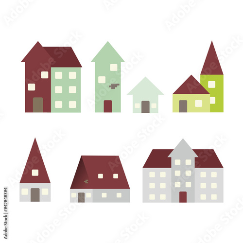 set of houses icons