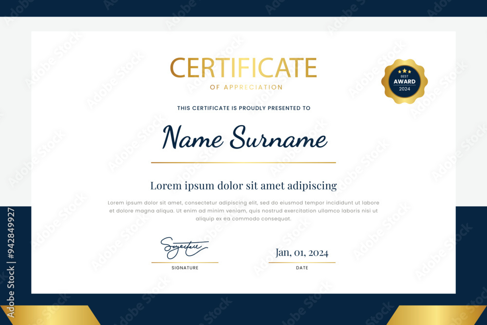 Obraz premium Elegant Certificate Template Design