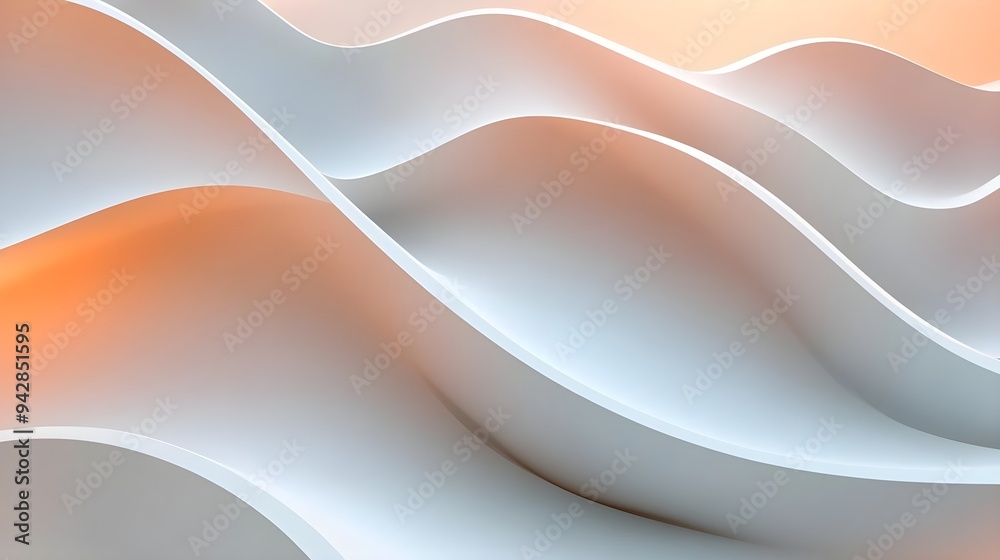 Abstract White & Peach Curved Lines Background Abstract White & Peach Curved Lines Background