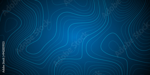 Abstract wavy topographic line background. Seamless pattern and banner design. Modern and dynamic feel to topographic mapping vector illustration.